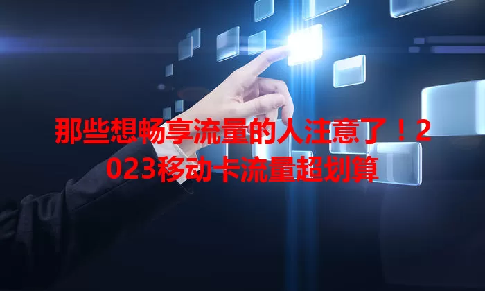 那些想畅享流量的人注意了！2023移动卡流量超划算