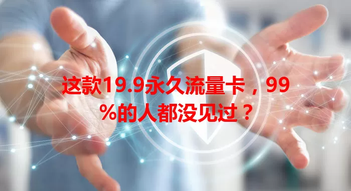 这款19.9永久流量卡，99%的人都没见过？