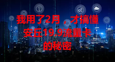 我用了2月，才搞懂安丘19.9流量卡的秘密