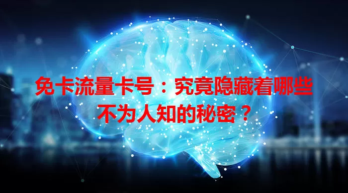 免卡流量卡号：究竟隐藏着哪些不为人知的秘密？