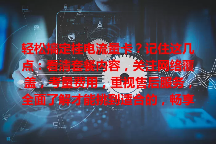 轻松搞定桂电流量卡？记住这几点：看清套餐内容，关注网络覆盖，考量费用，重视售后服务，全面了解才能挑到适合的，畅享便捷网络生活