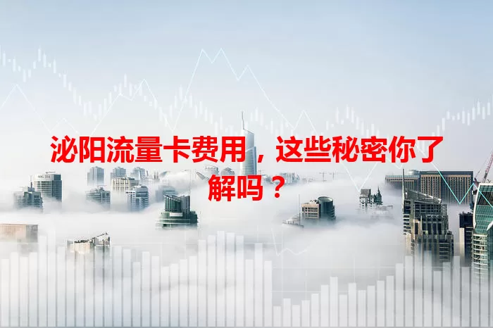 泌阳流量卡费用，这些秘密你了解吗？