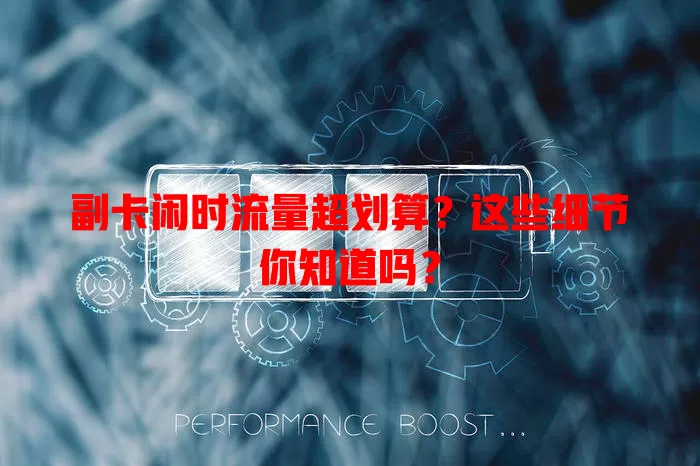 副卡闲时流量超划算？这些细节你知道吗？