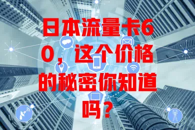 日本流量卡60，这个价格的秘密你知道吗？