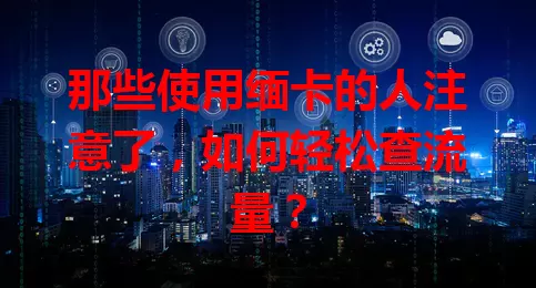 那些使用缅卡的人注意了，如何轻松查流量？
