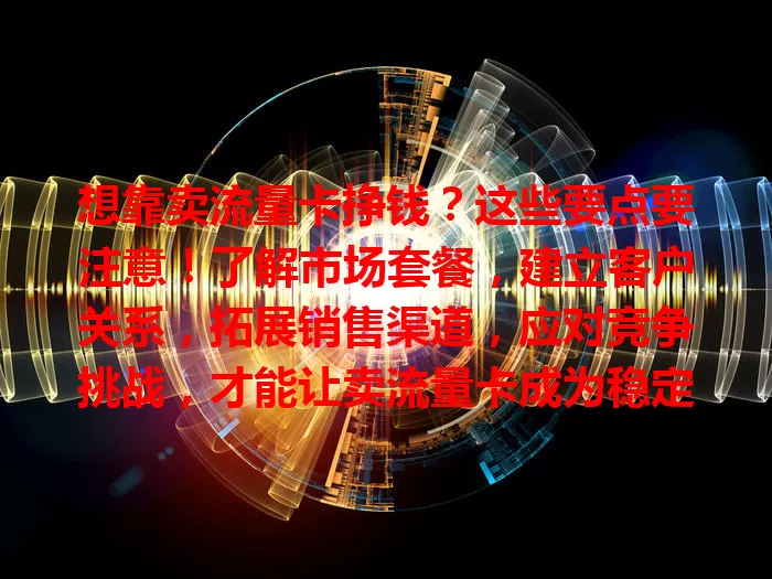 想靠卖流量卡挣钱？这些要点要注意！了解市场套餐，建立客户关系，拓展销售渠道，应对竞争挑战，才能让卖流量卡成为稳定盈利路