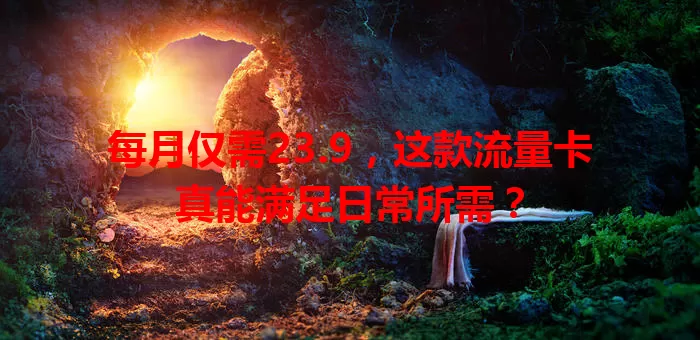 每月仅需23.9，这款流量卡真能满足日常所需？