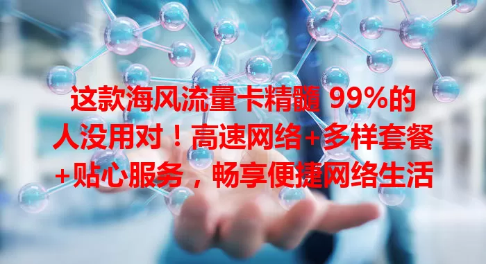 这款海风流量卡精髓 99%的人没用对！高速网络+多样套餐+贴心服务，畅享便捷网络生活