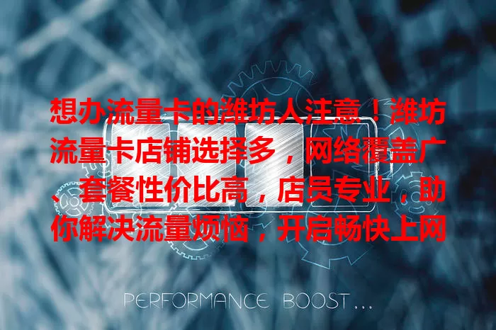 想办流量卡的潍坊人注意！潍坊流量卡店铺选择多，网络覆盖广、套餐性价比高，店员专业，助你解决流量烦恼，开启畅快上网之旅