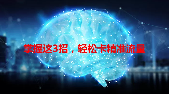 掌握这3招，轻松卡精准流量