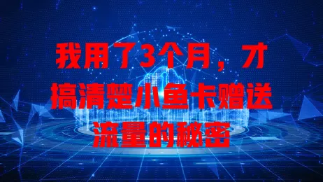我用了3个月，才搞清楚小鱼卡赠送流量的秘密