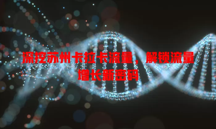 深挖苏州卡拉卡流量，解锁流量增长新密码