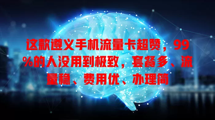 这款遵义手机流量卡超赞，99%的人没用到极致，套餐多、流量稳、费用优、办理简
