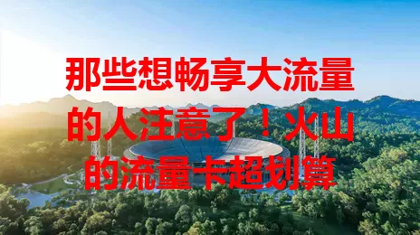 那些想畅享大流量的人注意了！火山的流量卡超划算