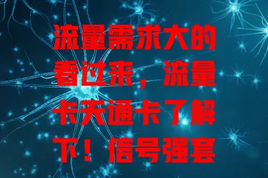 流量需求大的看过来，流量卡天通卡了解下！信号强套餐多，多场景适用超便捷，满足多样上网需求，给你优质体验