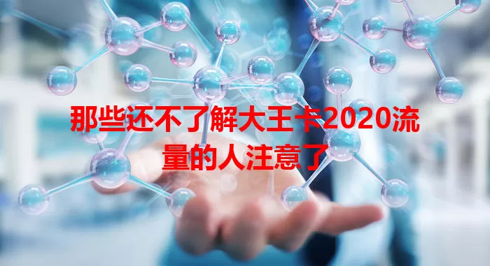 那些还不了解大王卡2020流量的人注意了