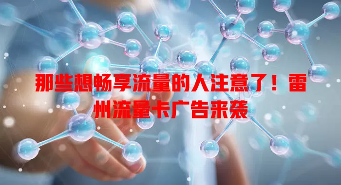 那些想畅享流量的人注意了！雷州流量卡广告来袭