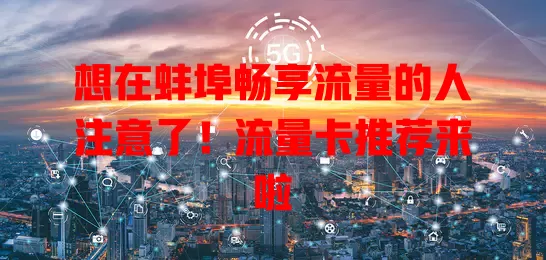 想在蚌埠畅享流量的人注意了！流量卡推荐来啦