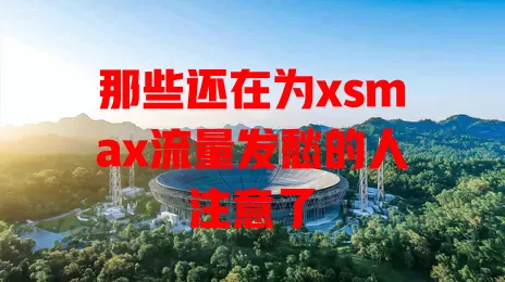 那些还在为xsmax流量发愁的人注意了