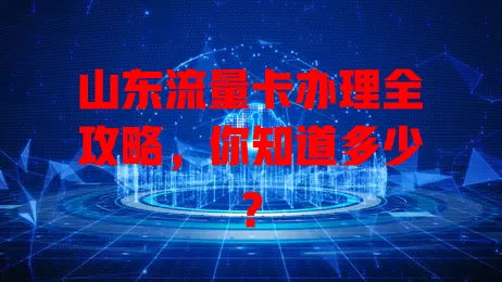 山东流量卡办理全攻略，你知道多少？
