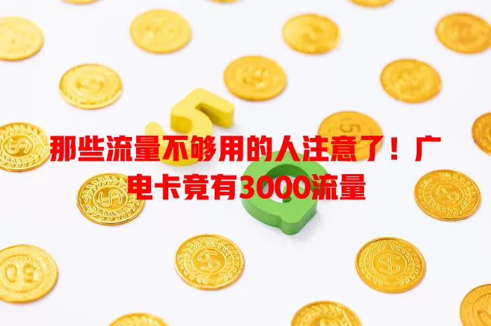 那些流量不够用的人注意了！广电卡竟有3000流量