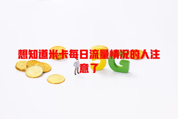 想知道米卡每日流量情况的人注意了