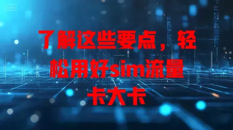 了解这些要点，轻松用好sim流量卡大卡