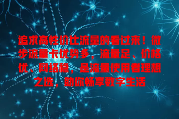 追求高性价比流量的看过来！微步流量卡优势多，流量足、价格优、网络稳，是流量使用者理想之选，助你畅享数字生活