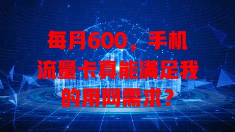 每月600，手机流量卡真能满足我的用网需求？