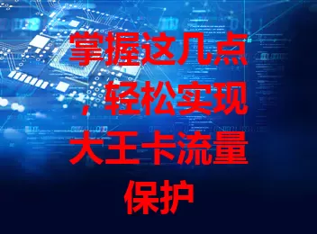 掌握这几点，轻松实现大王卡流量保护