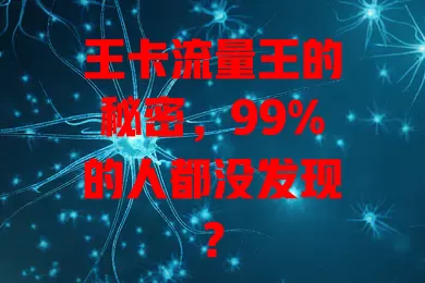 王卡流量王的秘密，99%的人都没发现？