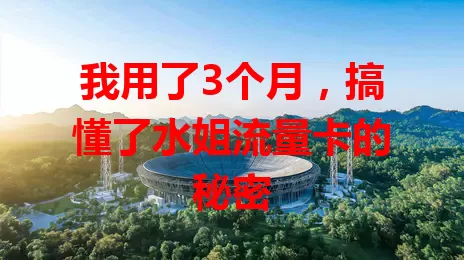 我用了3个月，搞懂了水姐流量卡的秘密