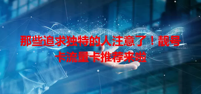 那些追求独特的人注意了！靓号卡流量卡推荐来啦