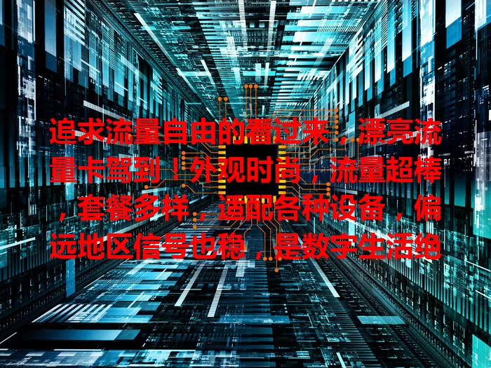 追求流量自由的看过来，漂亮流量卡驾到！外观时尚，流量超棒，套餐多样，适配各种设备，偏远地区信号也稳，是数字生活绝佳之选！