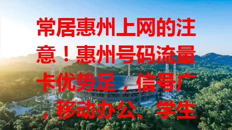常居惠州上网的注意！惠州号码流量卡优势足，信号广，移动办公、学生学习、游客分享都好用，让网络生活更美好