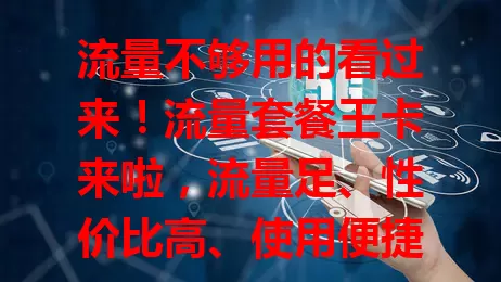 流量不够用的看过来！流量套餐王卡来啦，流量足、性价比高、使用便捷、网络稳，是流量大户的优质之选