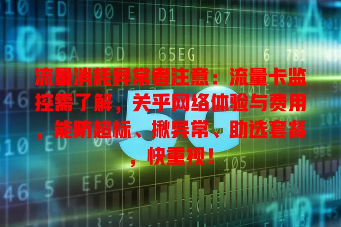流量消耗异常者注意：流量卡监控需了解，关乎网络体验与费用，能防超标、揪异常、助选套餐，快重视！