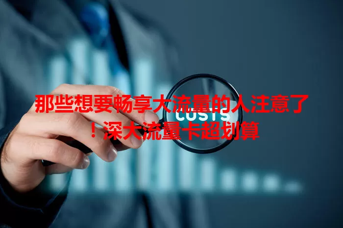 那些想要畅享大流量的人注意了！深大流量卡超划算
