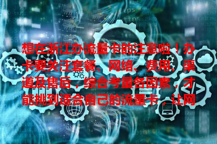 想在浙江办流量卡的注意啦！办卡要关注套餐、网络、费用、渠道及售后，综合考量各因素，才能挑到适合自己的流量卡，让网络生活更便捷！
