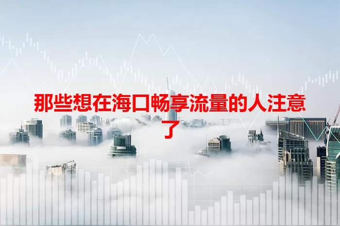 那些想在海口畅享流量的人注意了