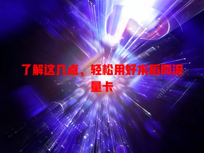 了解这几点，轻松用好水稻网流量卡
