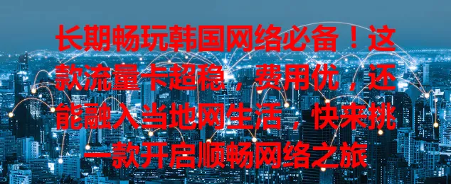 长期畅玩韩国网络必备！这款流量卡超稳，费用优，还能融入当地网生活，快来挑一款开启顺畅网络之旅