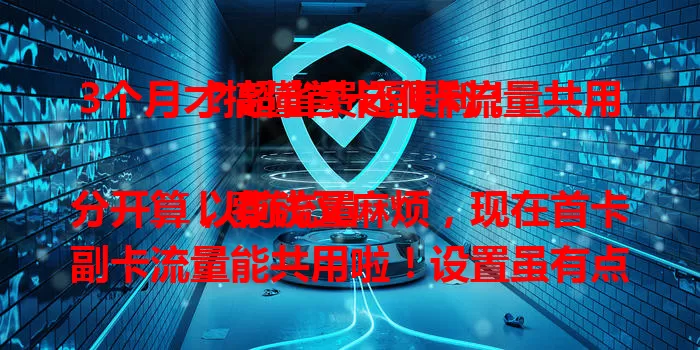 3个月才搞懂首卡副卡流量共用？超省费还便利！

以前流量分开算，费钱又麻烦，现在首卡副卡流量能共用啦！设置虽有点繁琐，但后续超方便，还能帮家人朋友。用仨月，我对它更了解，有多卡的你快试试！