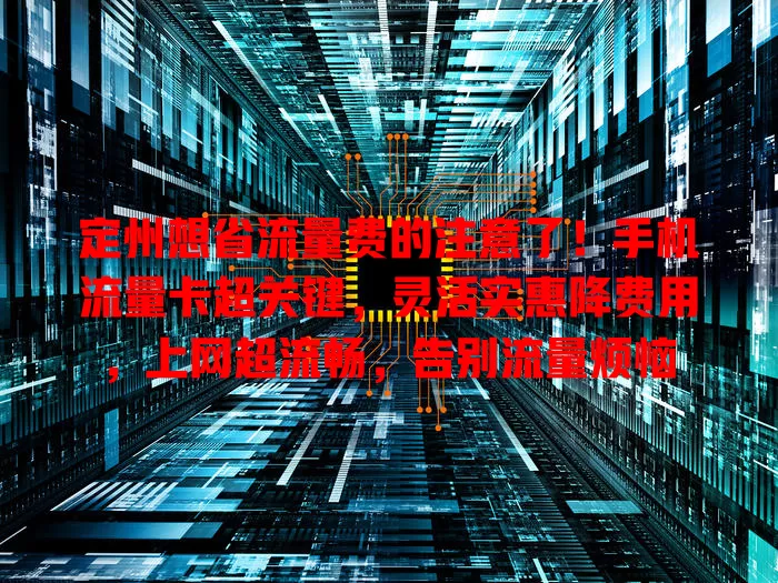 定州想省流量费的注意了！手机流量卡超关键，灵活实惠降费用，上网超流畅，告别流量烦恼