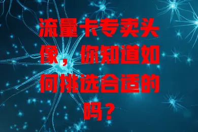 流量卡专卖头像，你知道如何挑选合适的吗？