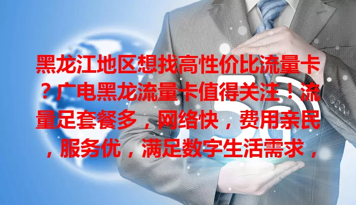 黑龙江地区想找高性价比流量卡？广电黑龙流量卡值得关注！流量足套餐多，网络快，费用亲民，服务优，满足数字生活需求，让你畅游网络世界