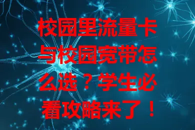校园里流量卡与校园宽带怎么选？学生必看攻略来了！