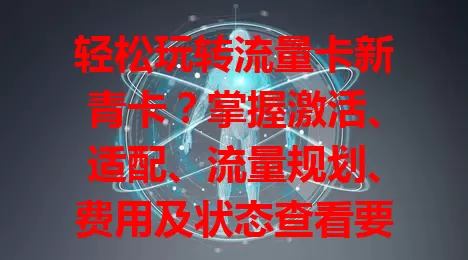 轻松玩转流量卡新青卡？掌握激活、适配、流量规划、费用及状态查看要点就行！