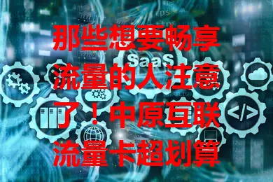 那些想要畅享流量的人注意了！中原互联流量卡超划算