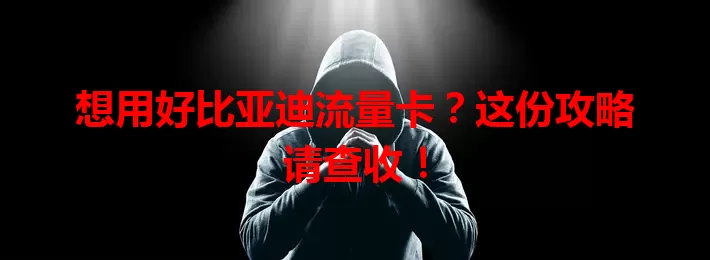 想用好比亚迪流量卡？这份攻略请查收！